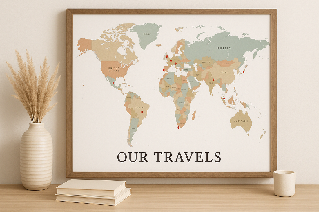 Custom Map Wall Art Ideas for Travel Memory Display
