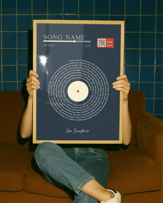 Minimalist Song Lyric Print with QR Code - Wallfully