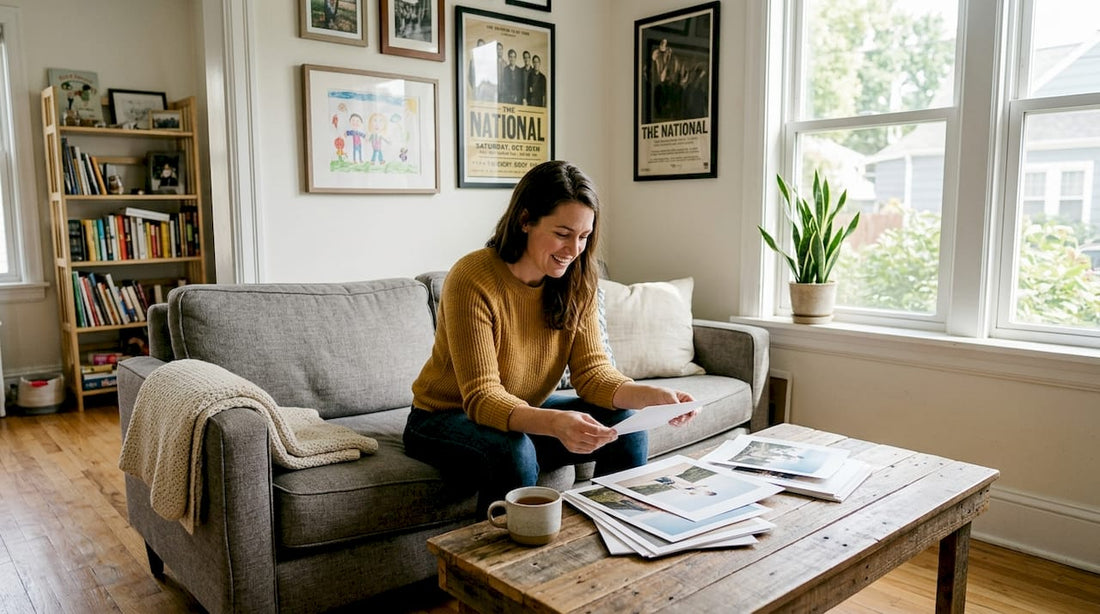 Woman relaxing in personalized living room
