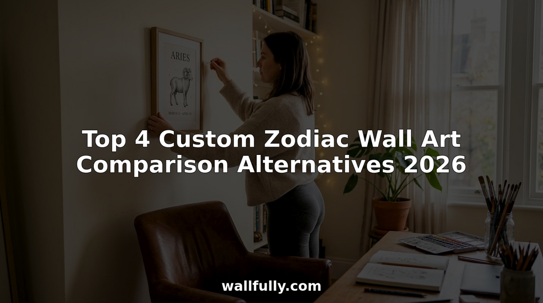 Hanging zodiac wall art in apartment living room