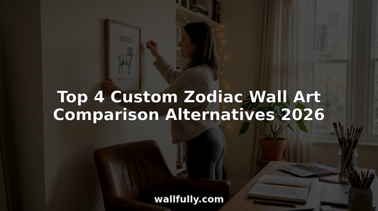 Hanging zodiac wall art in apartment living room