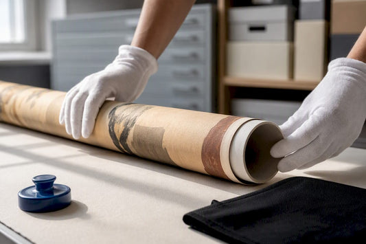 Poster rolled image outward around archival tube