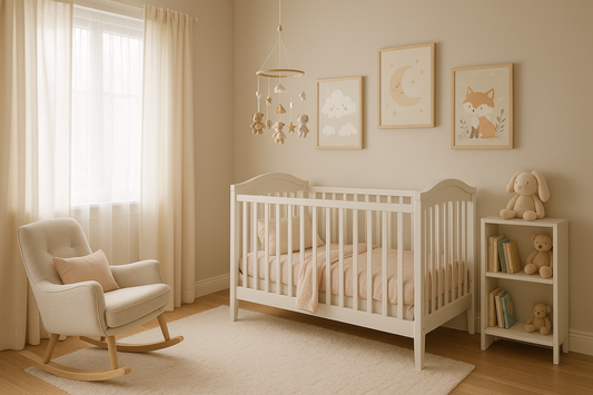 baby nursery with wall art 