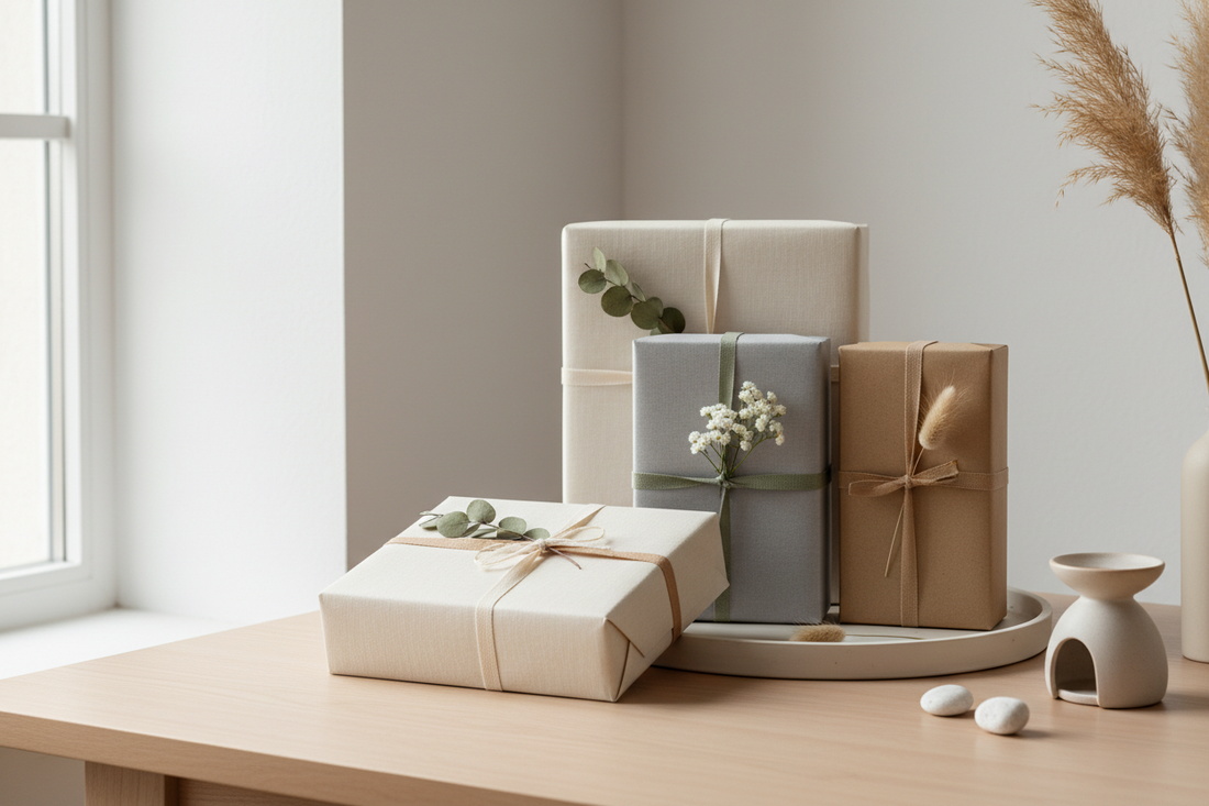 Gift boxes on a table