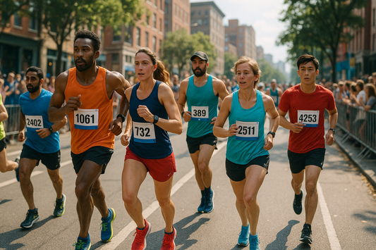 runners on a street marathon event
