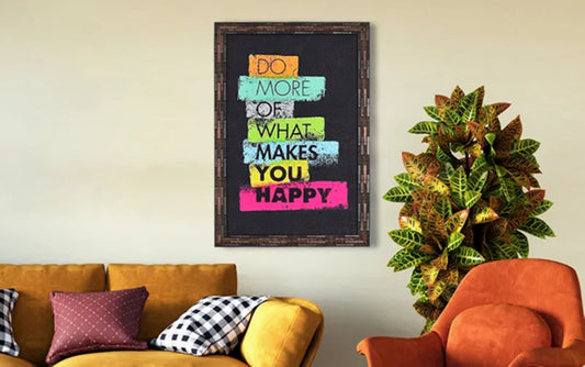 Motivational poster on a wall with furniture.