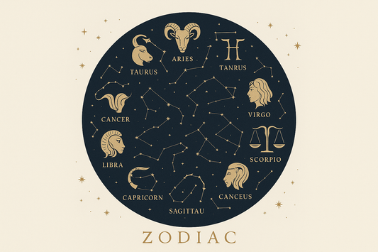 zodiac poster with elements and constellation