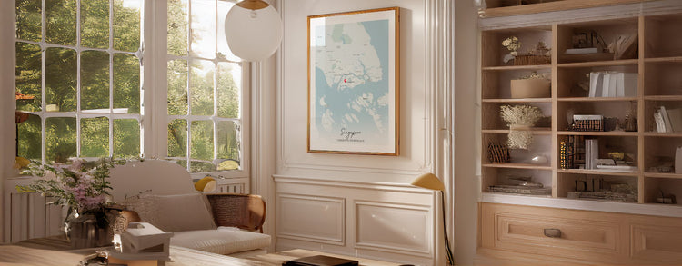 Street map poster print with custom location design