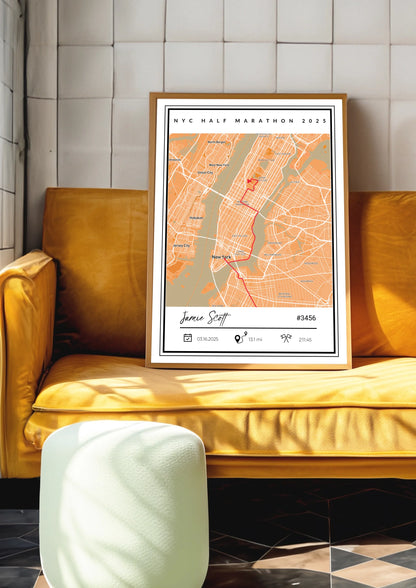 Any Marathon or Run Completion Poster Map - Upload your GPX or Strava File