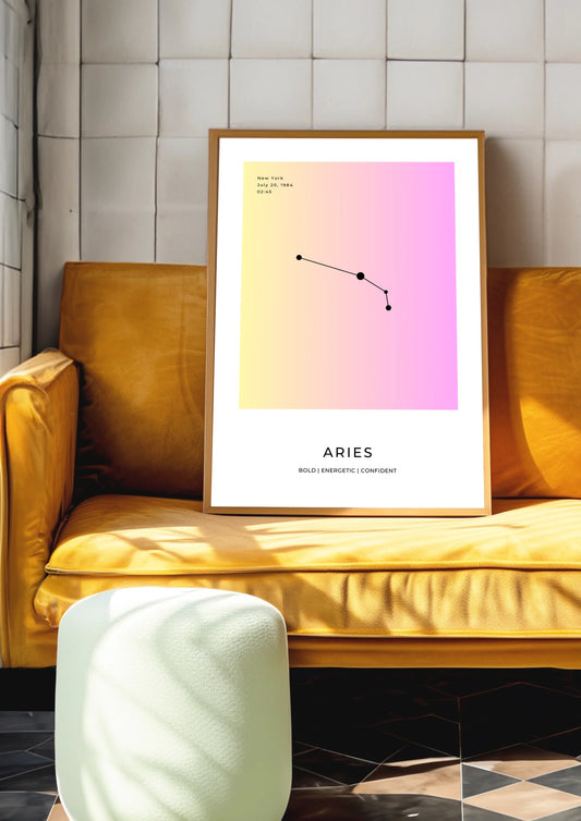Personalized Zodiac Gradient Print