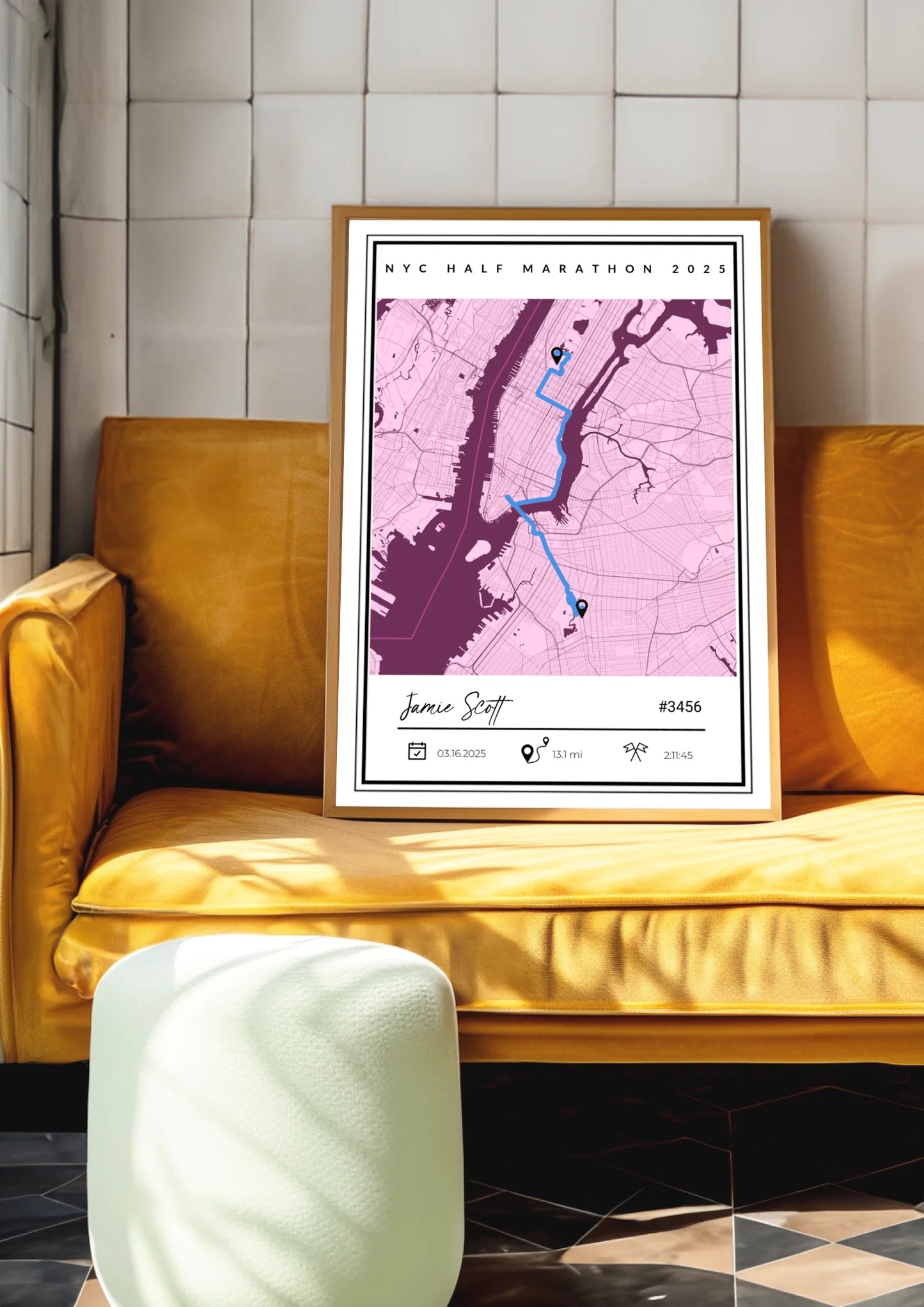 Any Marathon or Run Completion Print Map - GPX or Strava