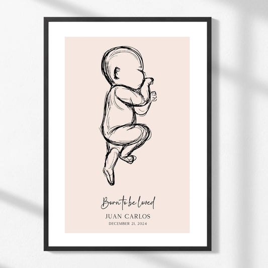 Custom Baby Birth Print – Name & Date Keepsake
