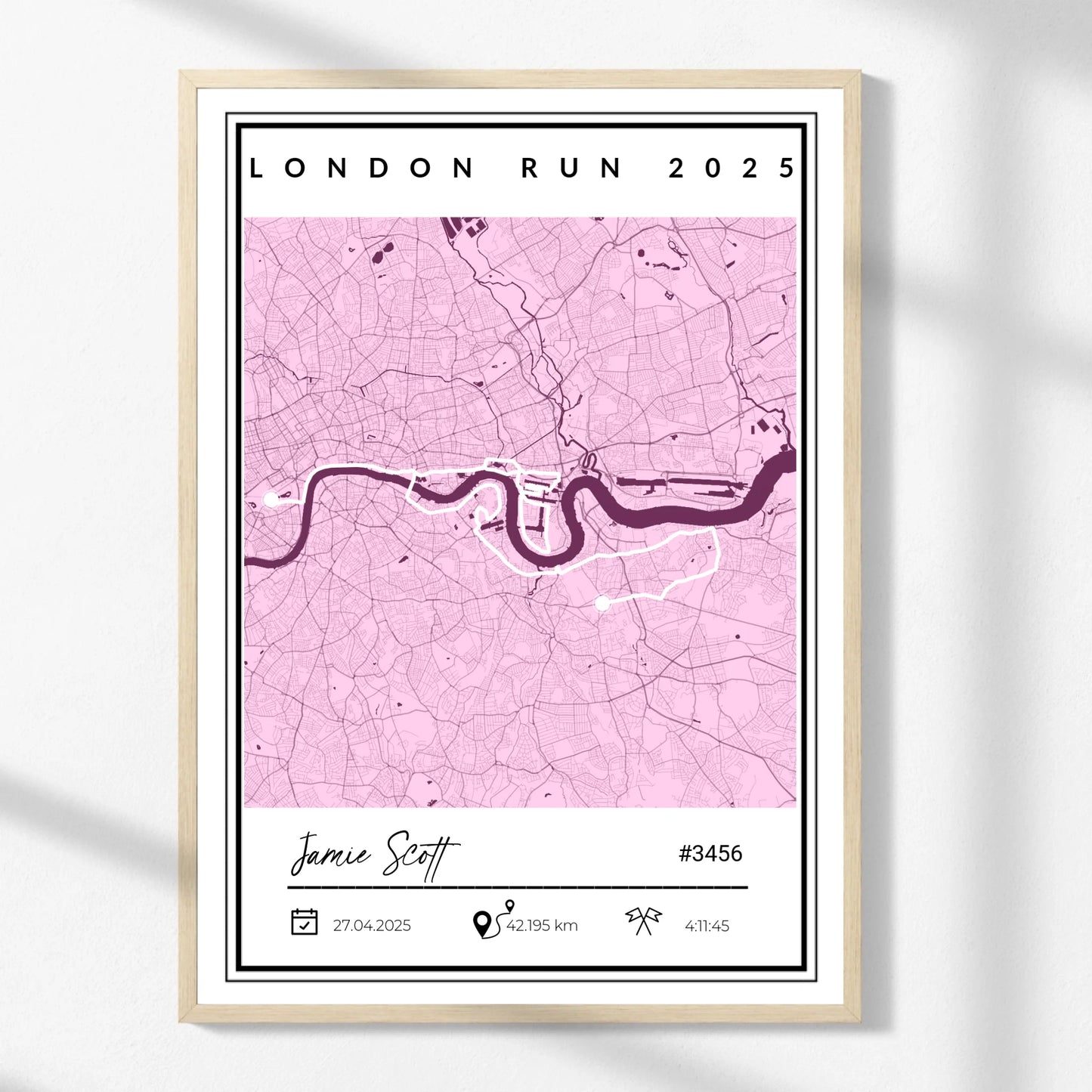 Any Marathon or Run Completion Print Map - GPX or Strava
