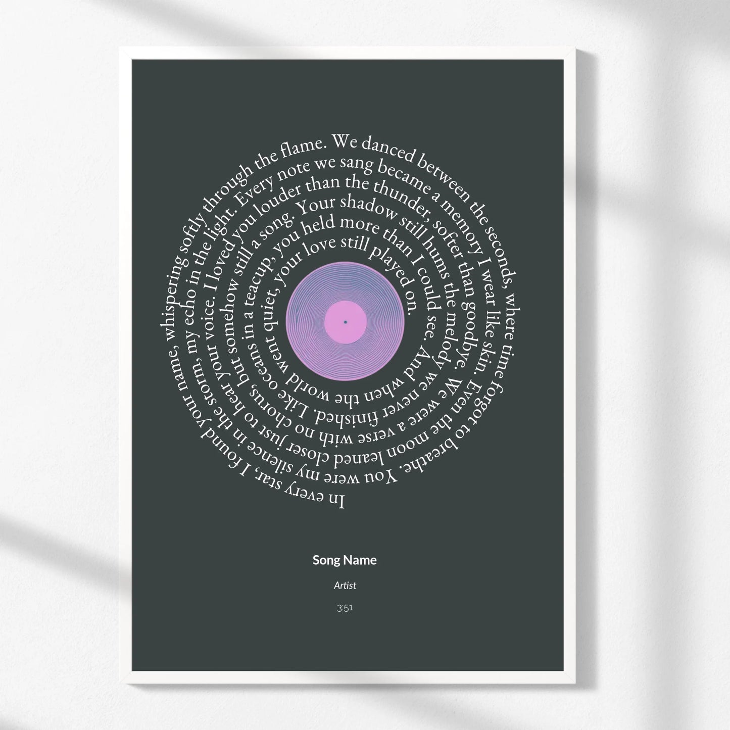 Custom Song Lyric Print