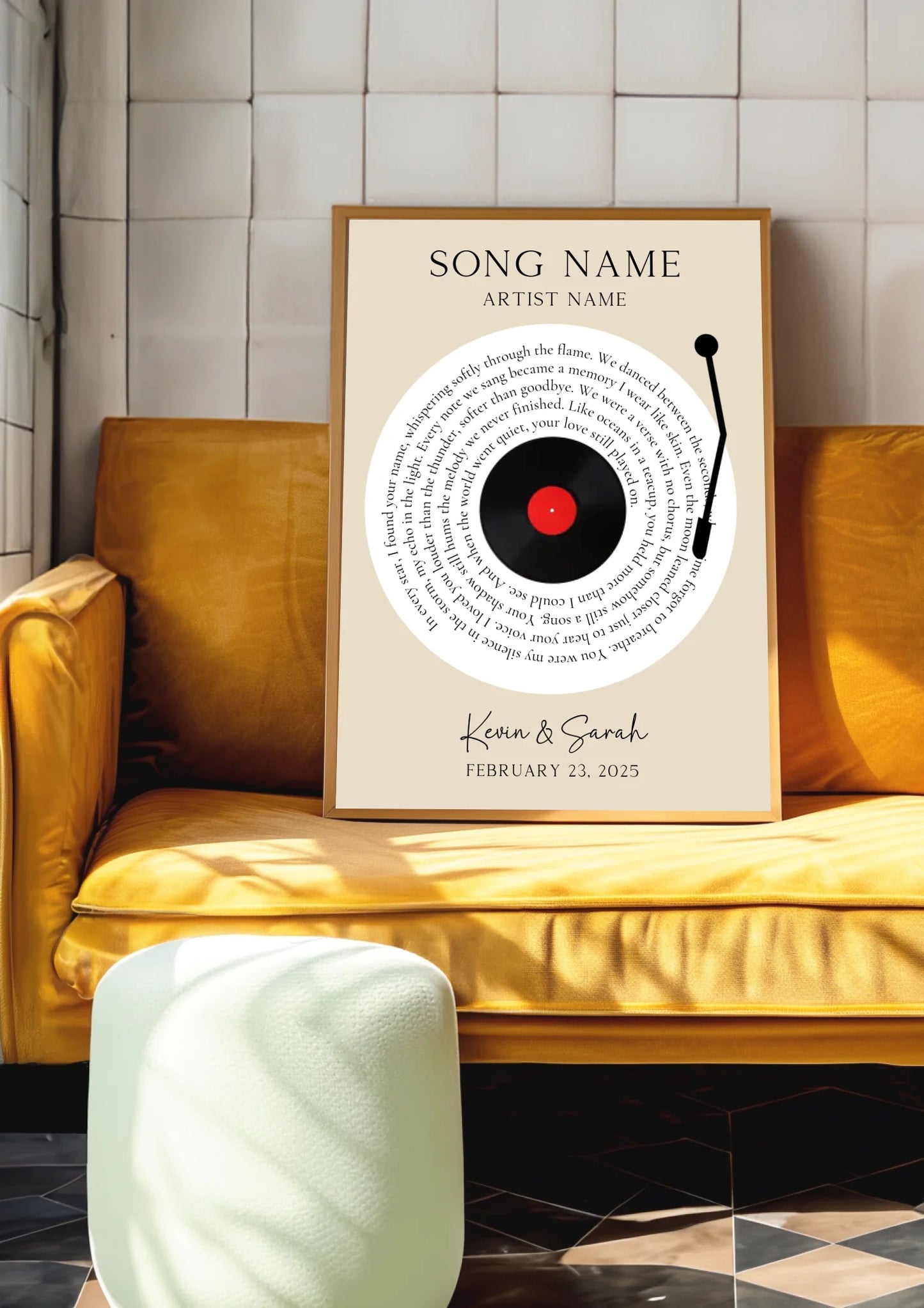 Personalized Vinyl Song Lyrics Print
