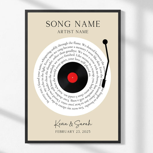 Personalized Vinyl Song Lyrics Print