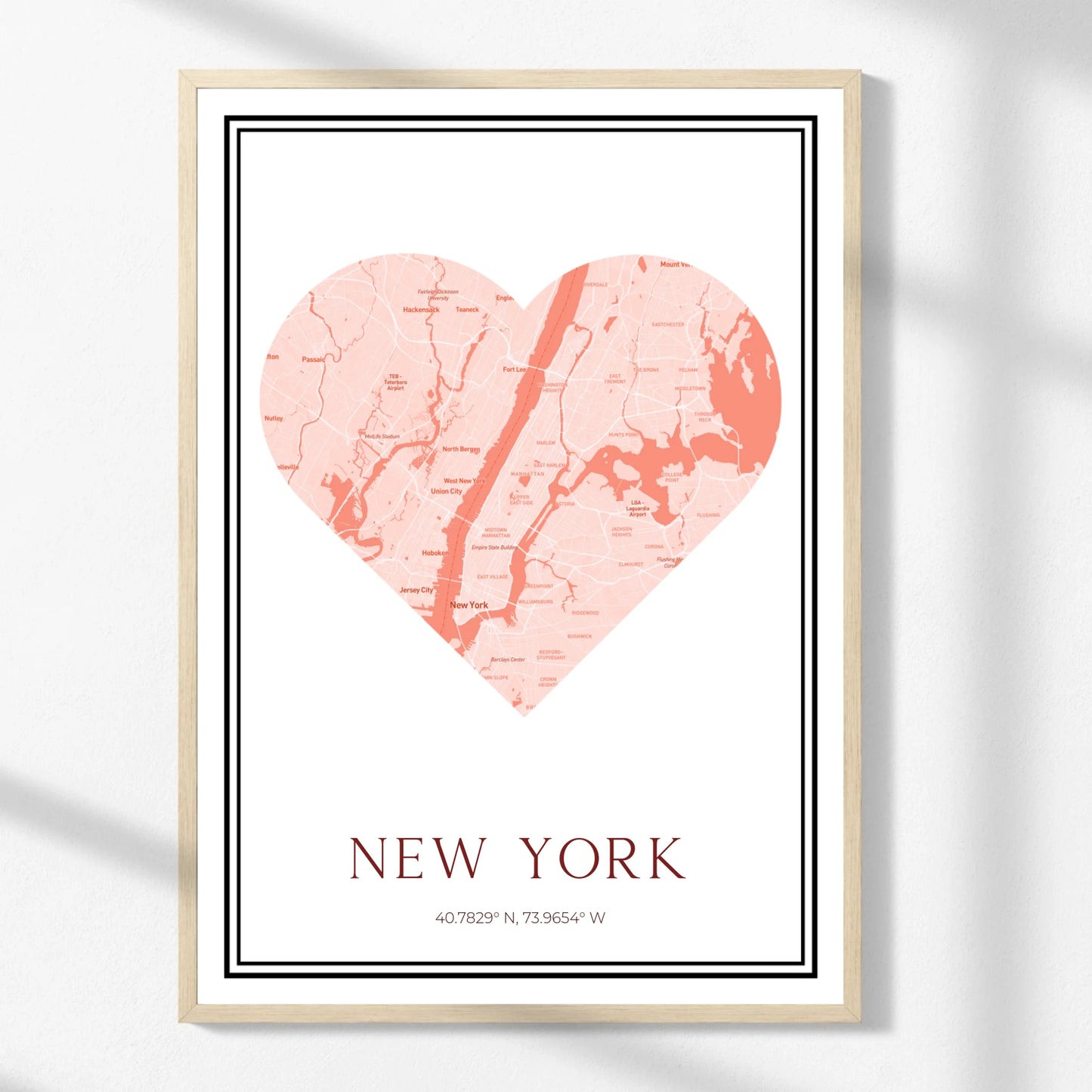 Personalized Heart Map Print - Any Location