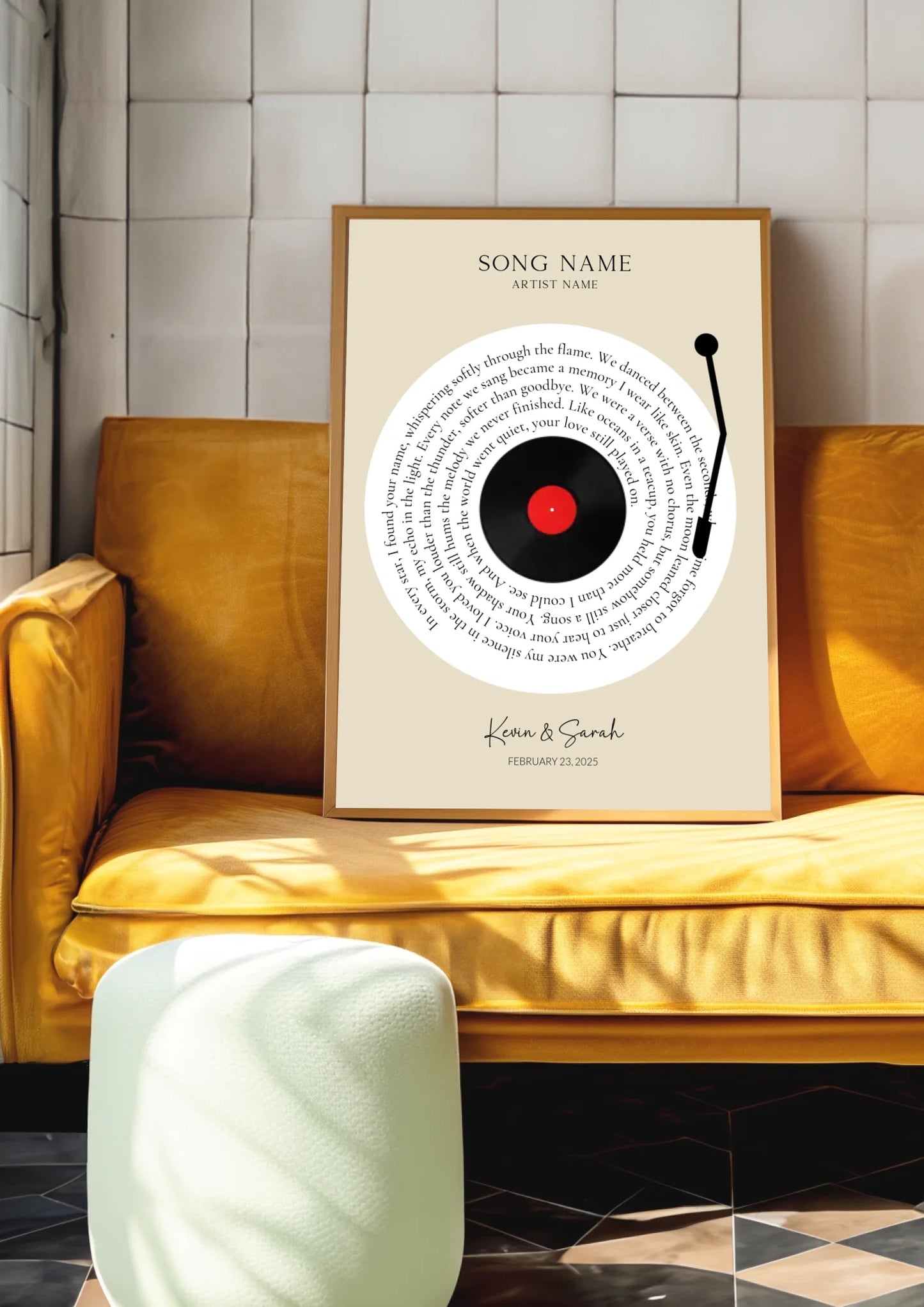 Personalized Vinyl Song Lyrics Print