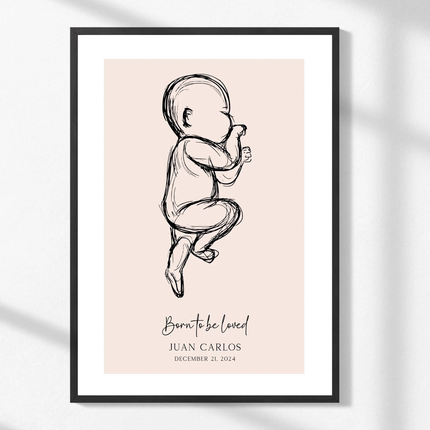 Custom Baby Birth Print – Name & Date Keepsake -  Wallfully