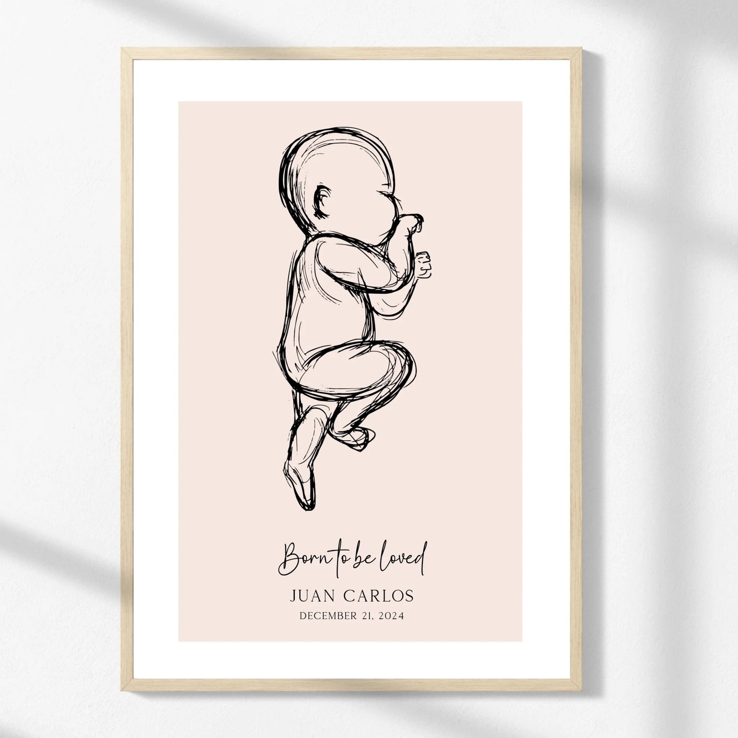 Custom Baby Birth Print – Name & Date Keepsake -  Wallfully