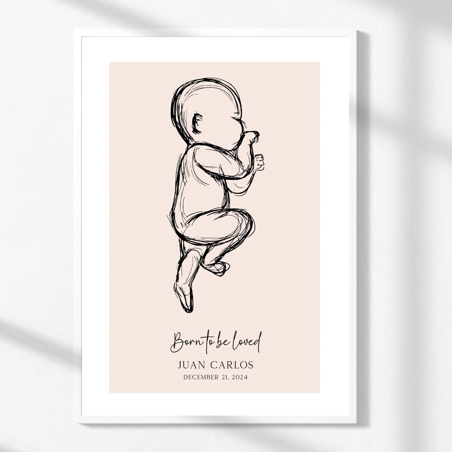 Custom Baby Birth Print – Name & Date Keepsake -  Wallfully