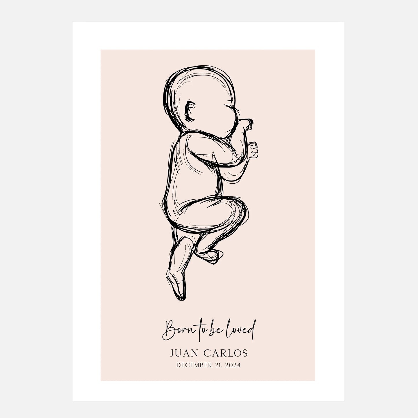 Custom Baby Birth Print – Name & Date Keepsake -  Wallfully