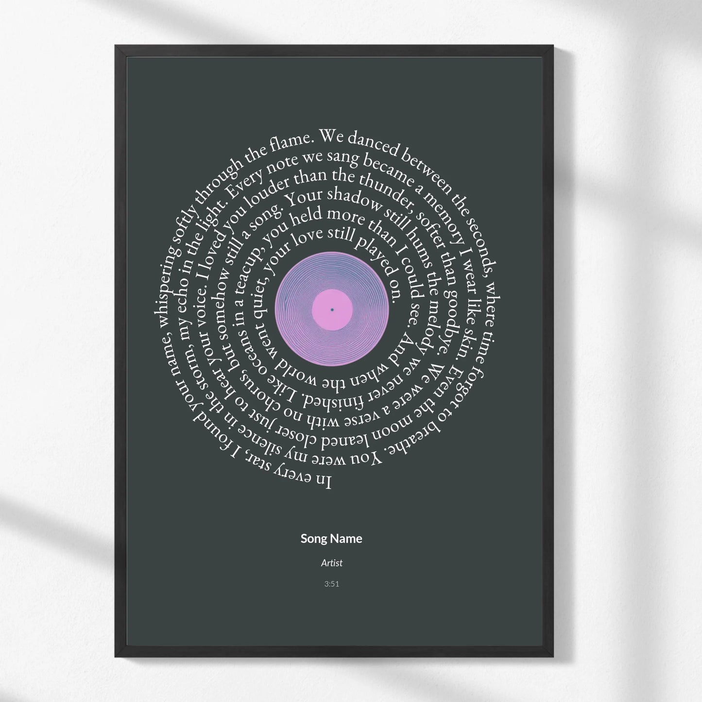Custom Song Lyric Print -  Wallfully