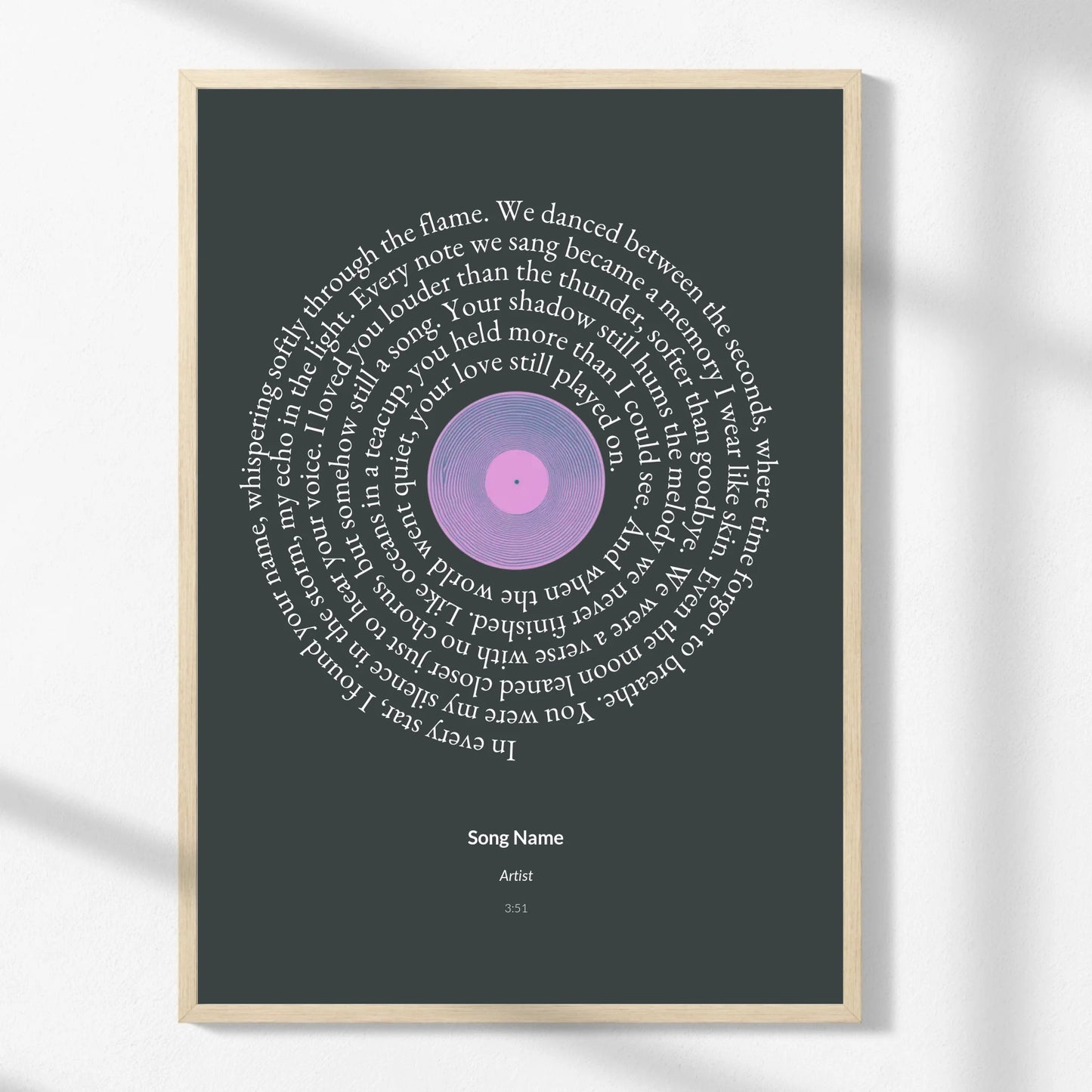 Custom Song Lyric Print -  Wallfully