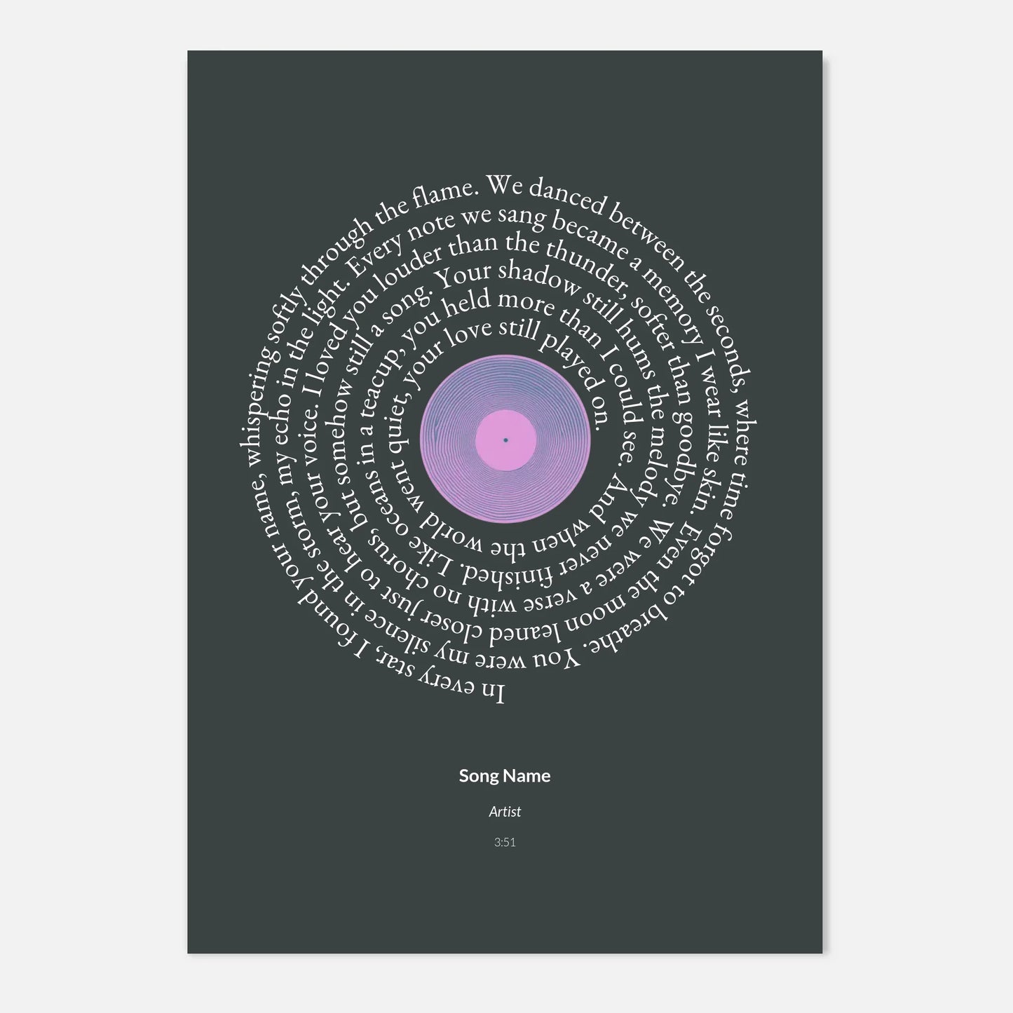 Custom Song Lyric Print -  Wallfully