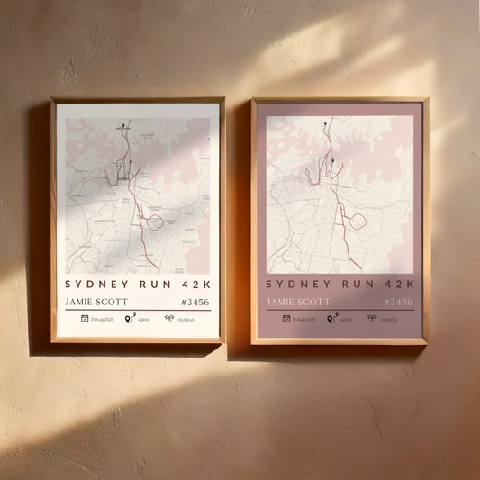 Minimalist Marathon Route Print - GPX or Strava -  Wallfully