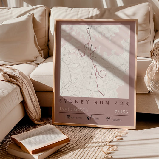 Minimalist Marathon Route Print - GPX or Strava -  Wallfully