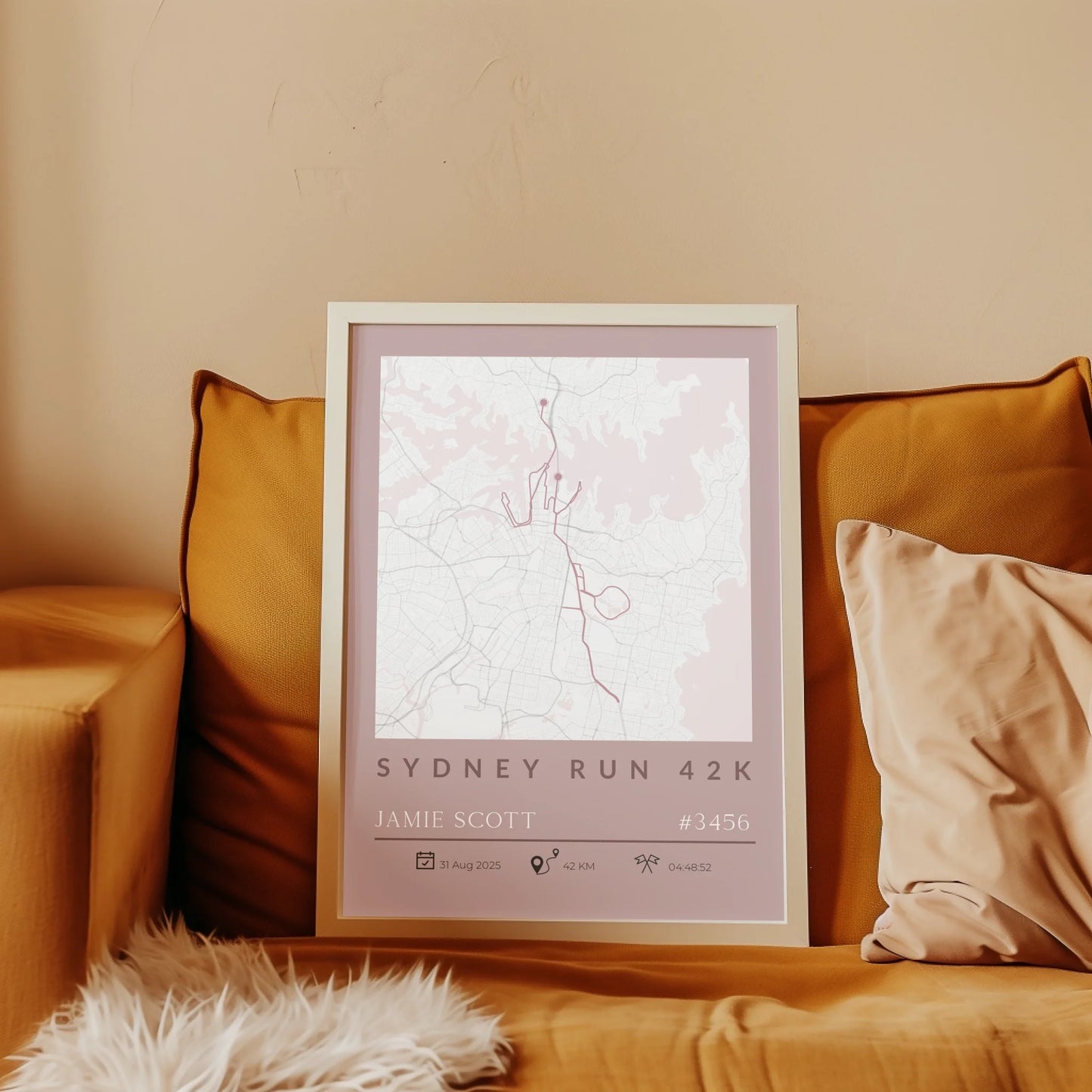 Minimalist Marathon Route Print - GPX or Strava -  Wallfully