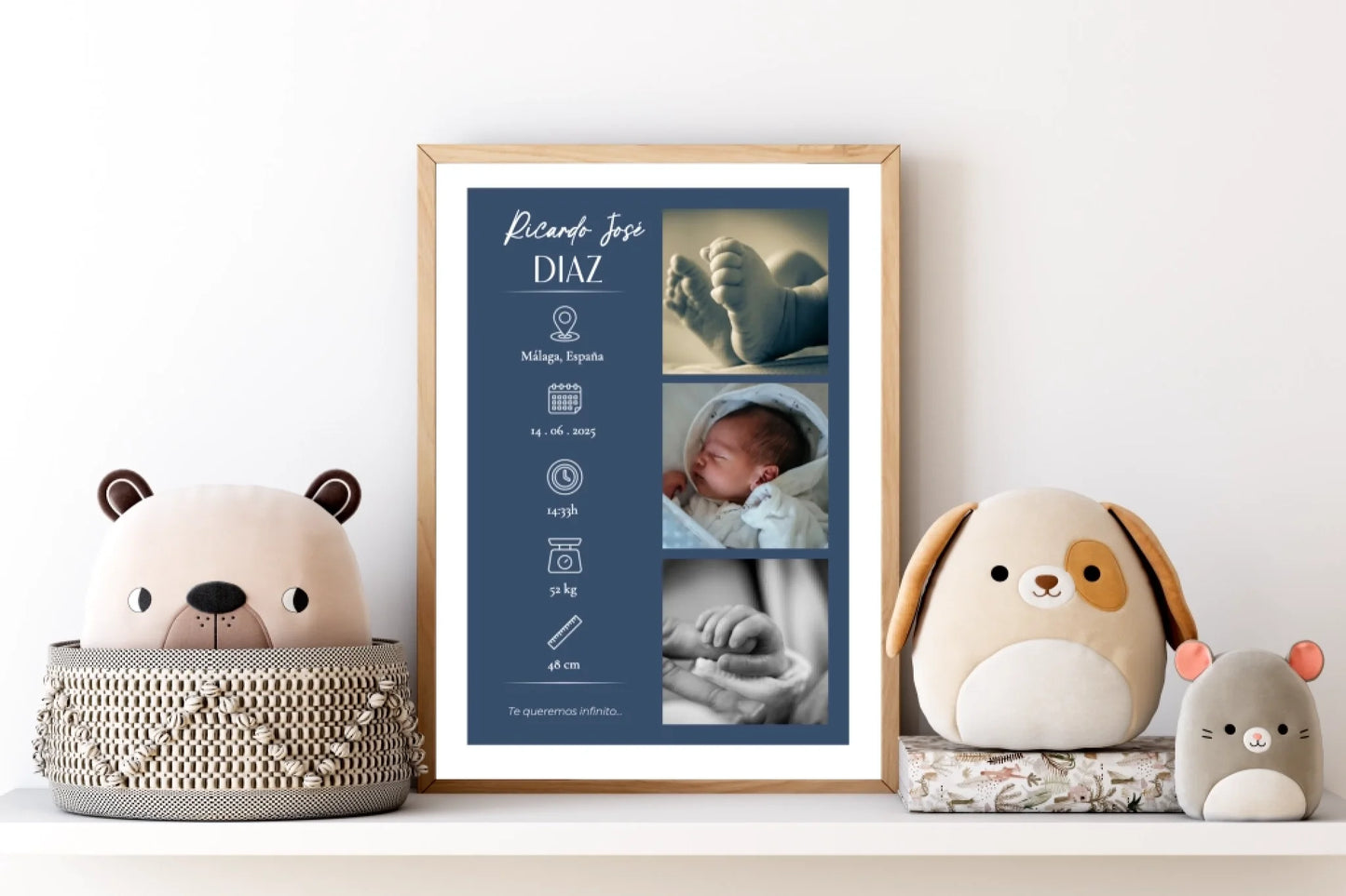 Personalized Baby Stats Print – Newborn Gift with Photo & Birth Details -  Wallfully