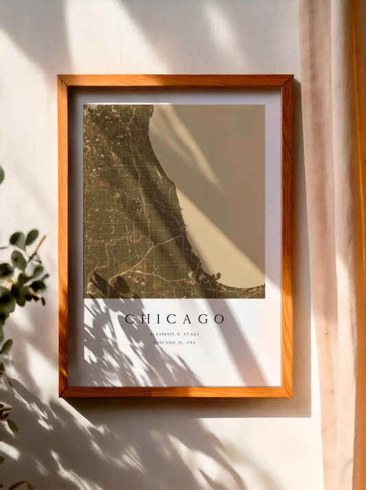 Personalized City Map Print Minimalist Design - Any Location -  Wallfully