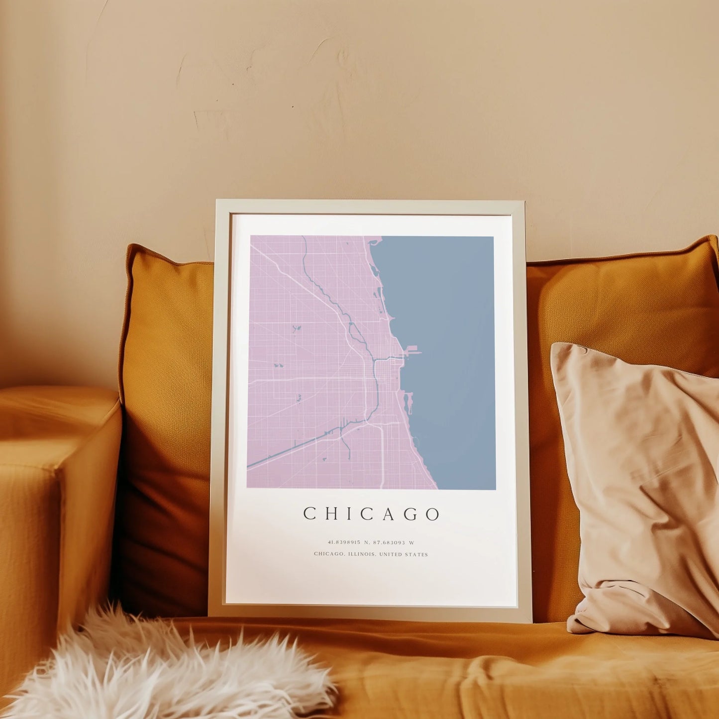 Personalized City Map Print Minimalist Design - Any Location -  Wallfully