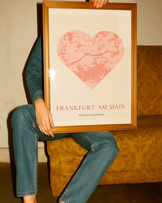 Personalized Heart Map Print - Any Location -  Wallfully