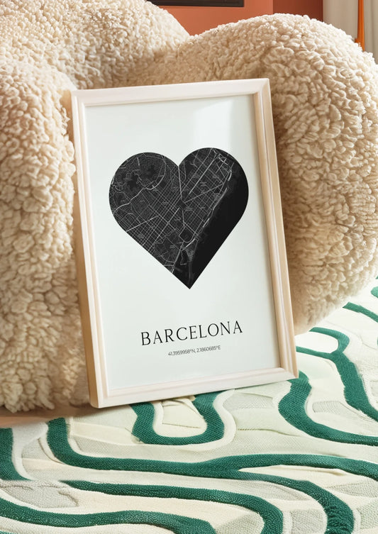 Personalized Heart Map Print - Any Location -  Wallfully