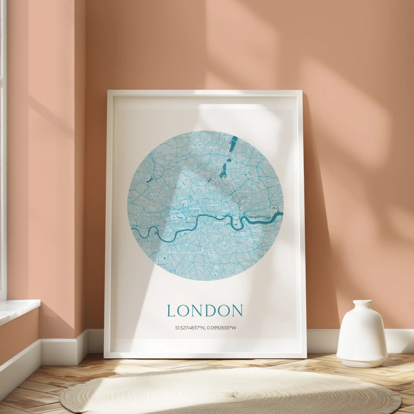 Personalized Modern Circle Map Print - Any Location -  Wallfully