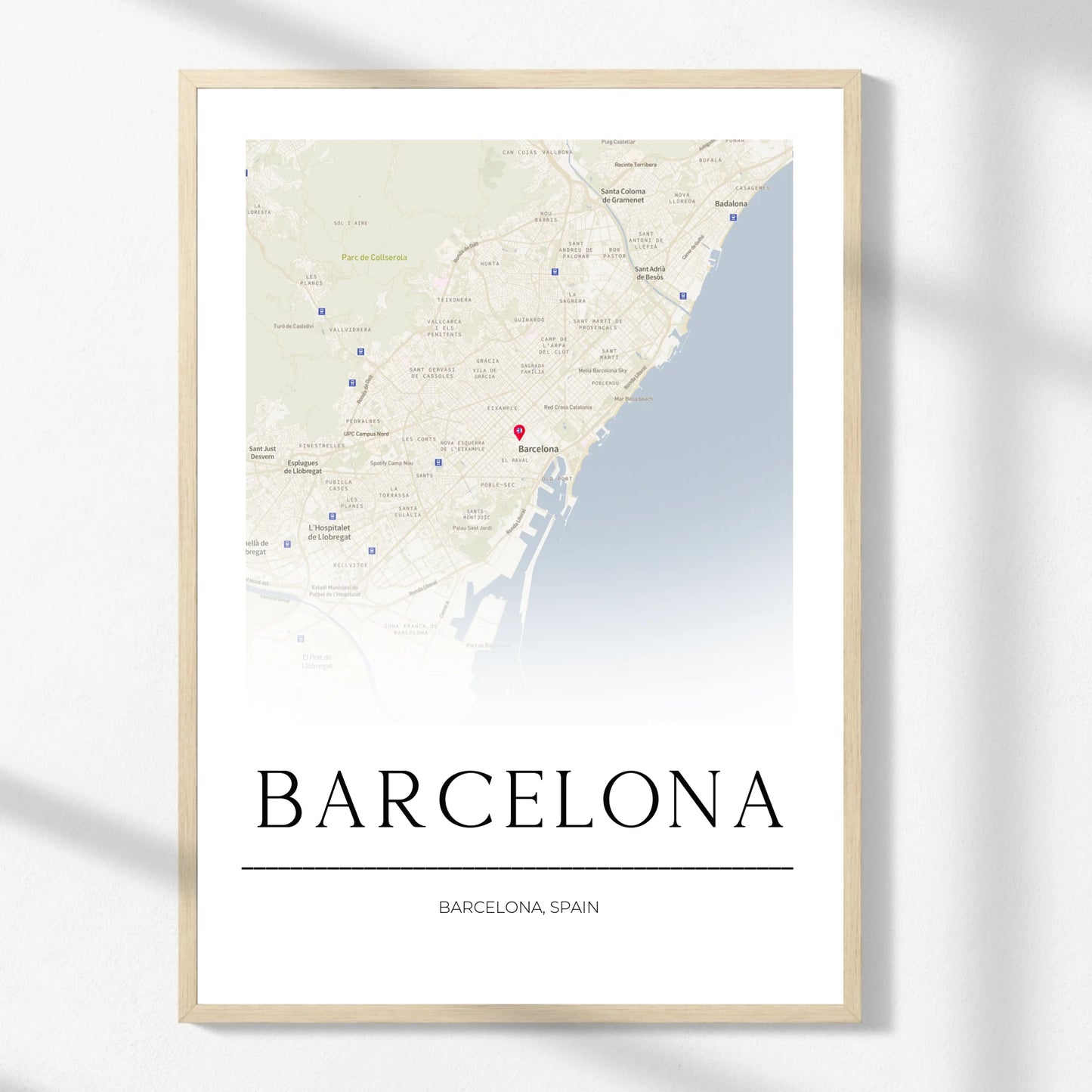 Personalized Street Map Print With Pin - Any Location -  Wallfully