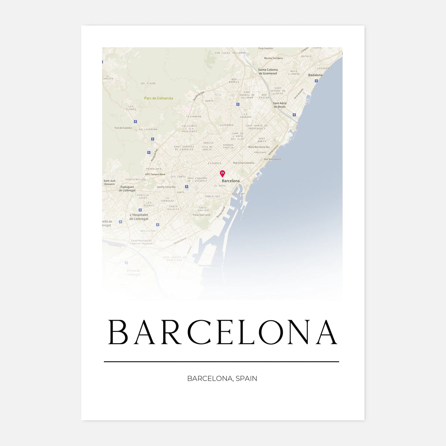 Personalized Street Map Print With Pin - Any Location -  Wallfully