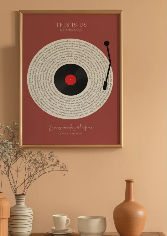 Personalized Vinyl Song Lyrics Print -  Wallfully
