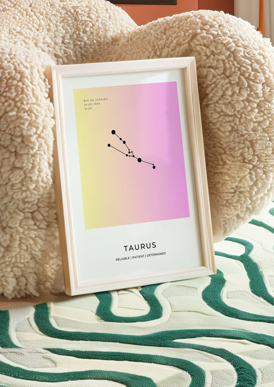 Personalized Zodiac Gradient Print -  Wallfully